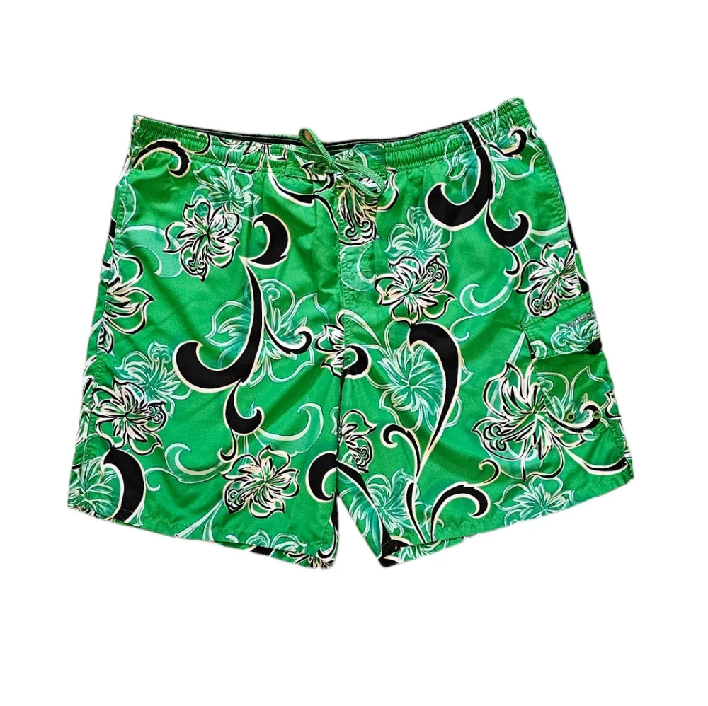 🚨SPEEDO Men's Green Tropical Board Shorts
